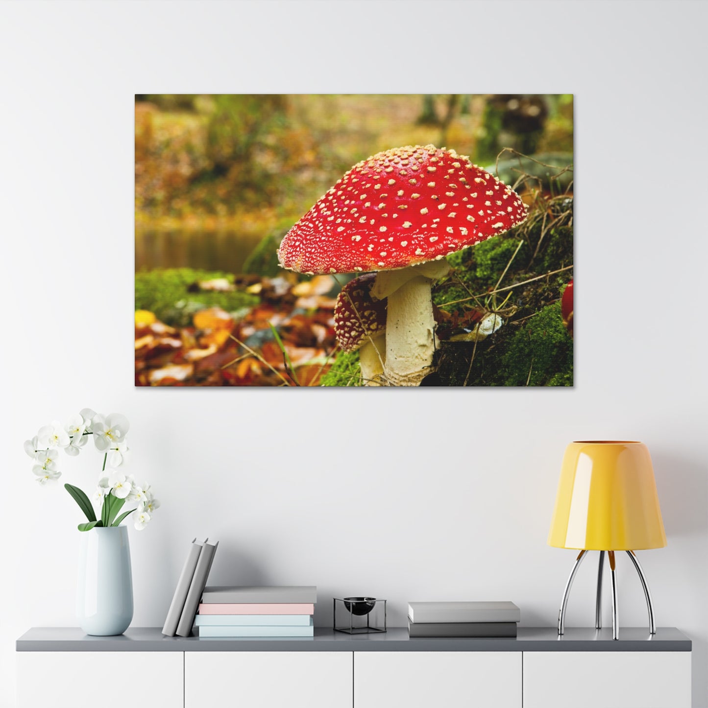 Mushroom wall art decor canvas